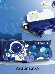 1pc Multi-Functional Stationery Box, Cartoon Plastic Double-Layered Pencil Case With Large Capacity For Stationery Storage,Back To School,School Supplies,Durable, Ease Of Use, Giftable, Versatile - Multicolor - View 5