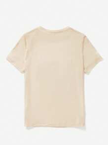 SHEIN Oversized dames T-shirt met ronde hals en lange raglanmouwen en hertenprintontwerp