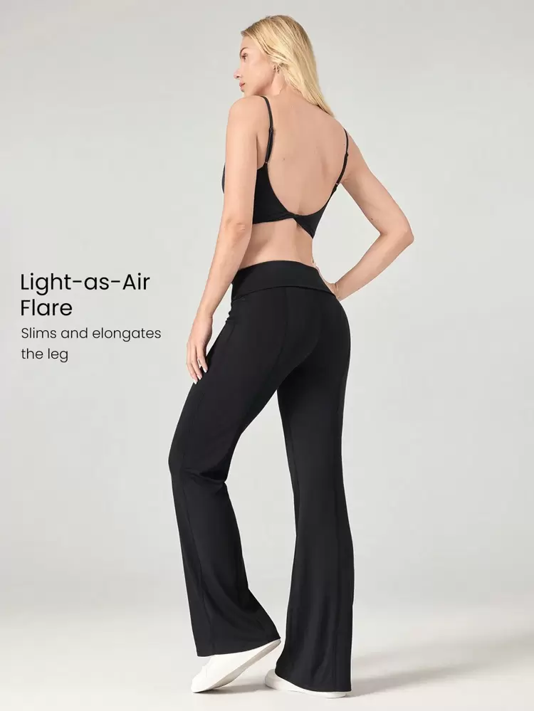 Calça Flare com Cintura Franzida, Modal Sedoso e Macio, Uso Diário e Casual