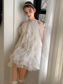 DAZY 青少年女孩秋季连衣裙，返校服装 - 銀色 - 查看 1