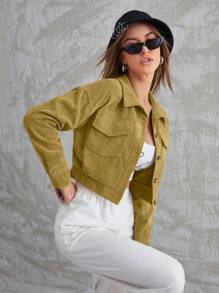 Mulvari Giacca utility monospecchio a maniche lunghe con spalle cadenti e colore tinta unita per donna