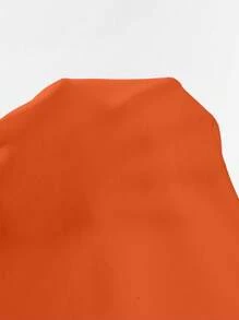 EMERY ROSE Women's Casual Solid Toothpick Design Crew Neck Tank Top,Summer - Orange - View 7