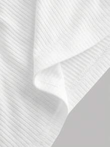 SHEIN Girlism 少女白色夏季扭纹前罗纹针织抹胸，适合度假、节日、午餐、音乐节等 - 白色 - 查看 4