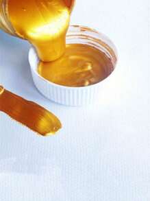 3.38盎司/100毫升金色金属丙烯颜料，防水不褪色，适用于雕像着色、DIY手绘、服装彩绘、涂鸦等。返校季必备，学习用品，经久耐用，易于使用，可作为礼物赠送，用途广泛。 - 金色 - 查看 1