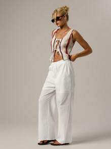 Forever 21 Quần đi biển lưng thấp mùa hè mới cho nữ - trắng - Xem 4