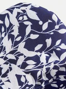 EMERY ROSE 大码女式两件套：无袖圆点印花系带衬衫和裤子，度假装 - 藍白色 - 查看 9