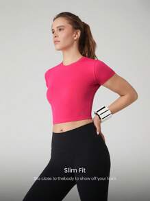 GLOWMODE Lightweight Cut-Out Cropped Tee Yoga Daily Casual Baby Tee Quick Dry Moisture Wicking