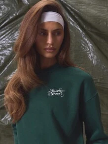 Musera Sport Sudadera oversize de cuello redondo solamente para Musera Deporte Actividad Entrenamiento