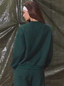 Musera Sport Sudadera oversize de cuello redondo solamente para Musera Deporte Actividad Entrenamiento