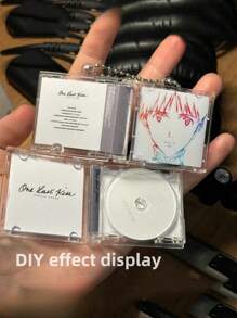 迷你 CD 盒 光盘播放器 钥匙圈 钥匙链 吊坠链 返校 - 無色 - 查看 8