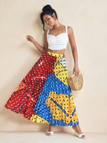 SHAQUITA GARCIA 设计师女士夏季度假多巴胺印花百褶裙 - 彩色 - 查看 3