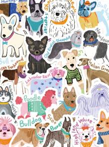 100 件可爱卡通手绘风格狗贴纸，适用于笔记本、笔记本电脑、水瓶等的防水装饰贴花。返校