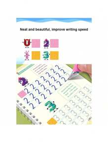 SHEIN Libri per esercizi di scrittura, quaderni di pratica di calligrafia inglese, magia, numeri, lettere, alfabeto, come regalo, cancelleria, imparare l'inglese, scrittura inglese, libro di numeri, pratica di calligrafia, imparare i numeri, libro dei numeri, libri da colorare con i numeri