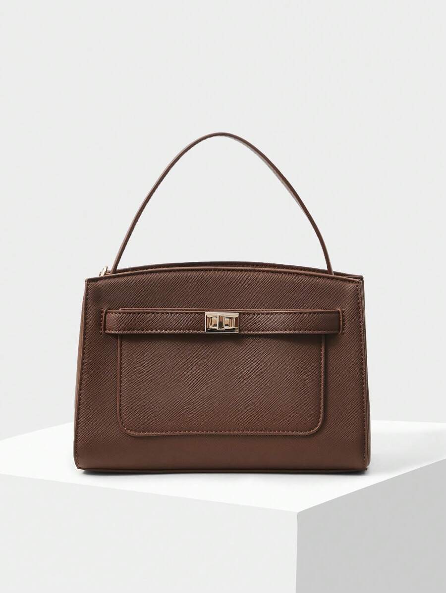 MOTF PREMIUM SIMPLE TOP HANDLE BAG COMMUTER BAG, BEST MOTHER'S DAY GIFTS WOMEN, BUSINESS CASUAL WOMAN BAG PERFECT FOR OFFICE BUSINESS AND WORK , MUM GIFTS - Coffee Brown - View 1