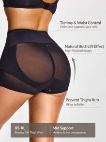SHEIN Shape Ropa interior moldeadora de mujer con efecto de transparencia y patchwork simple