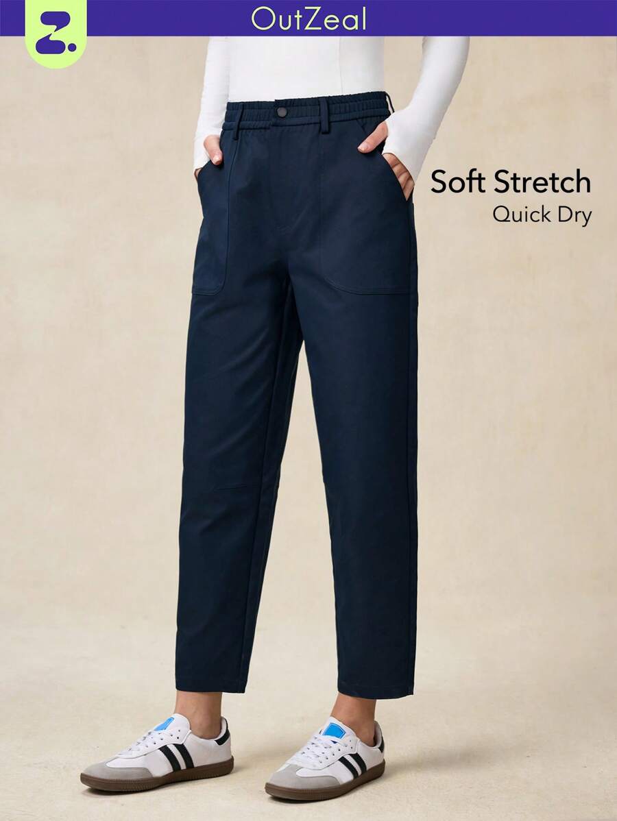 OutZeal 女士运动黑色紧身裤健身塑形高腰提臀带口袋