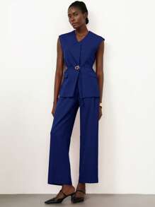 Aveloria Modichic Eleganter Bürostil Anzug, bestehend aus Weste & gerade geschnittener weiter Hose