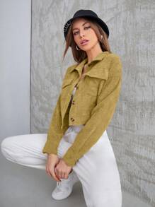 Mulvari Giacca utility monospecchio a maniche lunghe con spalle cadenti e colore tinta unita per donna