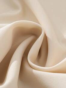 SHEIN Clasi Solid Color Pleated Metal Button Sleeveless Blouse For Women, Business/Office Attire - Apricot - View 6