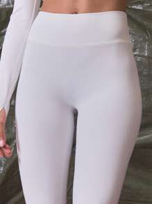 Musera Sport High Rise Sculpt Leggings Sport Active Workout, Padel, Tennis, Racquetball, Pickleball Gym Fitness - White - View 5