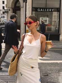 SHEIN Frenchy Débardeur ample et décontracté de couleur unie pour femmes, pour le printemps/été