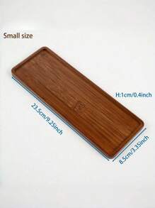 1 件装竹制托盘，木制托盘，奥斯曼咖啡桌托盘，梳妆台托盘，食物咖啡茶点（棕色） - 棕色 - 查看 4