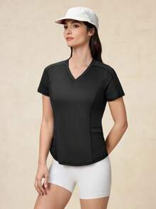 OutZeal SunProof UPF50+ Cooling Sun Protection V Neck Pocket Tee Women Workout Top