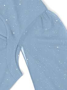 Elenzga Einfarbiges Bodycon-Minikleid mit Strassstein-Dekoration, Stehkragen und Flügelärmel