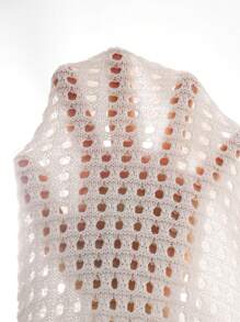 Tween Girls  Summer  Resort Style  Knitted Side Drawstring Beachwear Cover Up Skirt - White - View 6