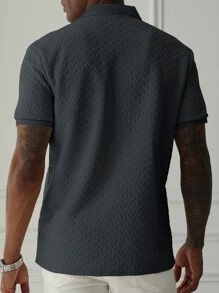Manfinity CasualCool Men's Solid Color Short Sleeve Casual Commuting Polo Shirt , Polo Shirts For Men Collar