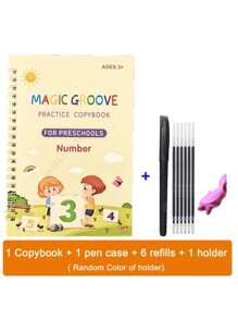 SHEIN Libri per esercizi di scrittura, quaderni di pratica di calligrafia inglese, magia, numeri, lettere, alfabeto, come regalo, cancelleria, imparare l'inglese, scrittura inglese, libro di numeri, pratica di calligrafia, imparare i numeri, libro dei numeri, libri da colorare con i numeri
