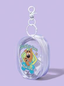 SCOOBY-DOO X SHEIN Portable Mini Transparent Zipper Pouch, Multifunctional Travel Organizer For Cables, Cosmetics, Keys & Accessories, Compact Keychain Storage Bag For Women, Girls, Office, School & Outdoor Essentials - White - View 2