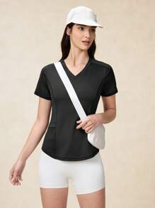 OutZeal SunProof UPF50+ Cooling Sun Protection V Neck Pocket Tee Women Workout Top