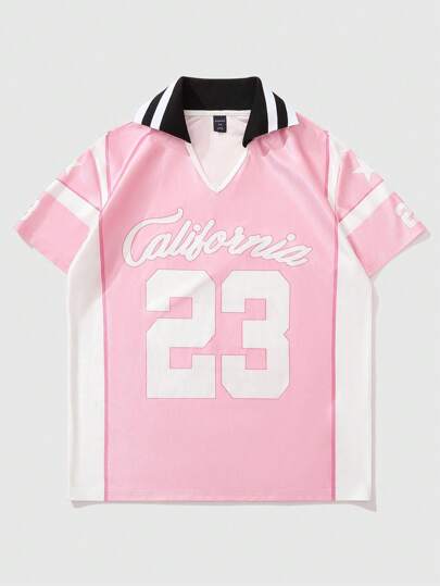 Street Life Chemise polo pour hommes avec imprimé numérique et patchwork de couleurs contrastées, convient pour un port quotidien, printemps/été