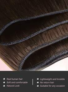 Invisible Genius Weft Human Hair Extensions Real Human Hair Salon Qulity Hair Easy To Style, Suitable For All Hair Types And Daily Wear Can Be Cut Anywhere No Shedding & No Unraveling & No Return Hair & No Scalp Rritaion Dark Brown Color S4# - S4 - View 6