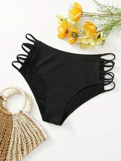سروال بيكيني مقاس كبير باربطة متقاطعة