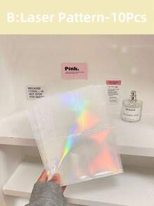 SHEIN 10 Stück durchsichtige Freistehende Mäppchen, einfaches multifunktionales Fotobuch-Nachfüllset für Karten, Fotospeicherung, Schulanfang, Schulmaterial