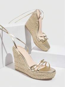 CUCCOO SZL Women's Pointed Toe Kitten Heel Stilettos, Leopard Print & Solid Colors, Ankle Strap, Elegant Daily Wear Heels, Suitable For Outdoor Shopping, Festivals, Parties, Spring, Summer, Fall, Winter, Pair With Satin Dresses Valentine Gift Summer Shoes Spring Shoes Spring Break Easter For Christmas - Gold - View 4