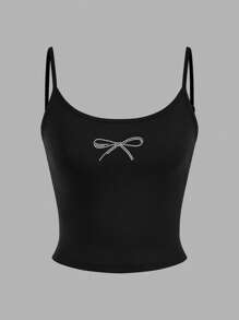 SHEIN EZwear 4 Pcs/Set Women Tight Fitted Cropped Casual Undershirts Back To School - Multicolor - View 3