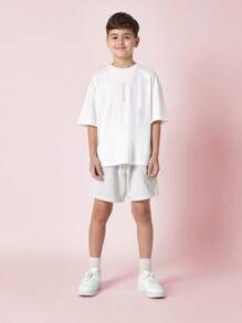 SUMWON Youth Destination Surf Summer Co-Ord Set Oversized T-Shirt With Athletic Shorts Beach Vacation California Beach Print Tourist Collection Travel Fashion Athletic Leisure Sports Casual Wear - Multicolor - View 2