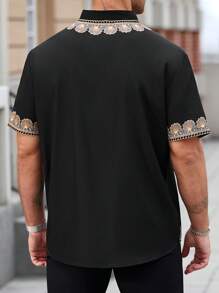 Manfinity Homme Plus Size Men's Floral Print Casual Beach Shirt Men Traditional Clothing - Multicolor - View 2