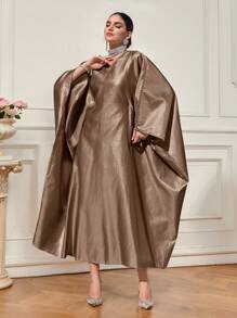 Al Najma 女士土耳其长袍和阿拉伯传统长袍 - 棕色 - 查看 1