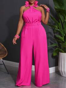 Slaydiva 2025 Nuevos Pantalones morado rojo de talla grande para mujer, de uso casual, sencillos, versátiles y apropiados para el trabajo, sin mangas y con solapa