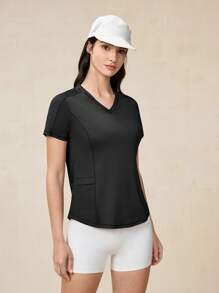 OutZeal SunProof UPF50+ Cooling Sun Protection V Neck Pocket Tee Women Workout Top