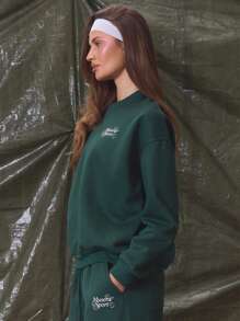 Musera Sport Sudadera oversize de cuello redondo solamente para Musera Deporte Actividad Entrenamiento