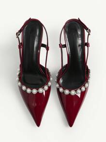 CUCCOO CHICEST Women's Fashionable Red Diamond Stilettos, Suitable For Spring & Summer - Red - View 1