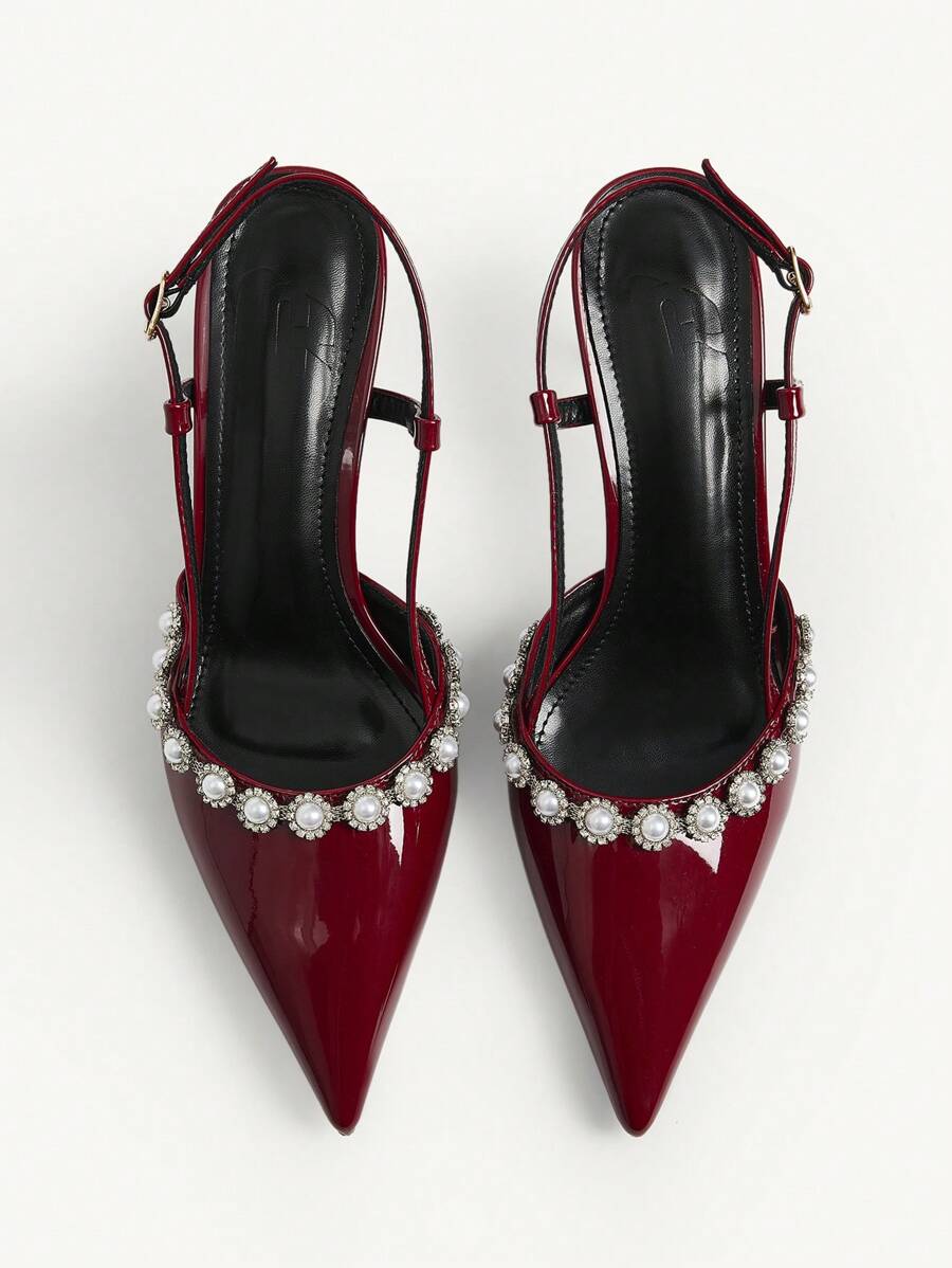 CUCCOO CHICEST Women's Fashionable Red Diamond Stilettos, Suitable For Spring & Summer - Red - View 1