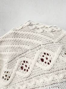 Chiquease Casual effen kleur jacquard gebreid truivest, lente en herfst
