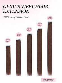 Invisible Genius Weft Human Hair Extensions Real Human Hair Salon Qulity Hair Easy To Style, Suitable For All Hair Types And Daily Wear Can Be Cut Anywhere No Shedding & No Unraveling & No Return Hair & No Scalp Rritaion Dark Brown Color S4# - S4 - View 10