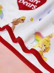 SHEIN X Care Bears Mũ khăn lau tóc thấm hút hai lớp in hình gấu hoạt hình dễ thương, quà tặng, dùng cho phòng tắm gia đình, khăn lau tóc mùa hè - Nhiều màu - Xem 8